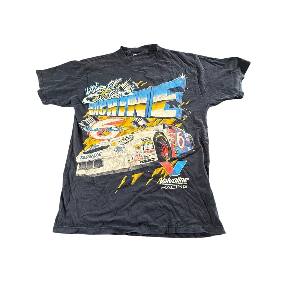 VTG Mark Martin Well Oiled Machine Ford Nascar Double Sided Shirt NO Size tag - Picture 1 of 6
